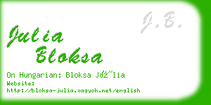 julia bloksa business card